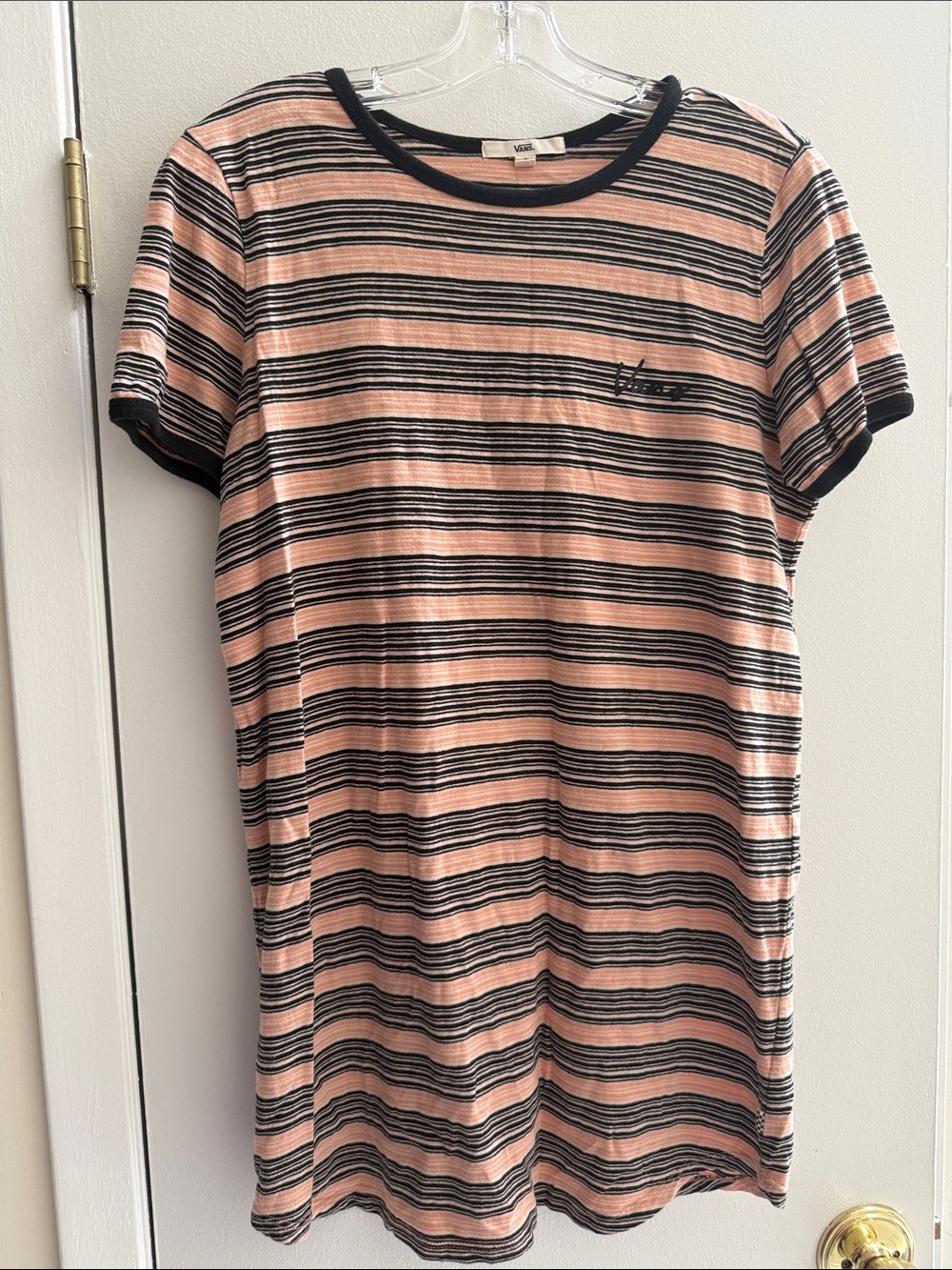 Vans Striped Peach & Black Ringer Dress Tee